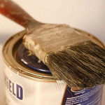 Paintbrush and paint pot