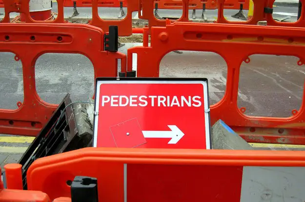 Pedestrians sign: