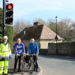 Iain Thornton, Streetworks Manager, Island Roads and Alan Rowe and Tim Thorne from CycleWight