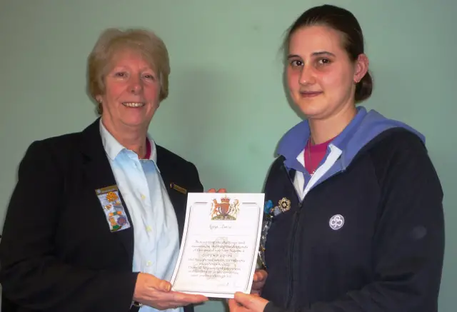 Robyn Downer Queens award girlguides