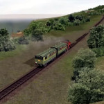 Simulator train travelling through St Lawrence
