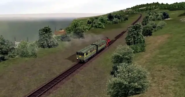 Simulator train travelling through St Lawrence