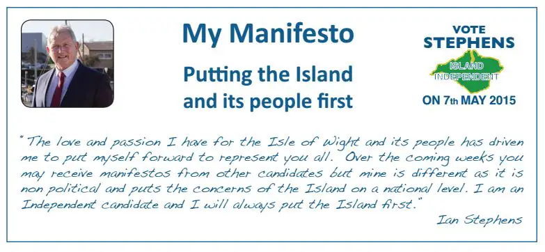 Ian Stephens manifesto
