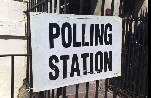 Polling station banner