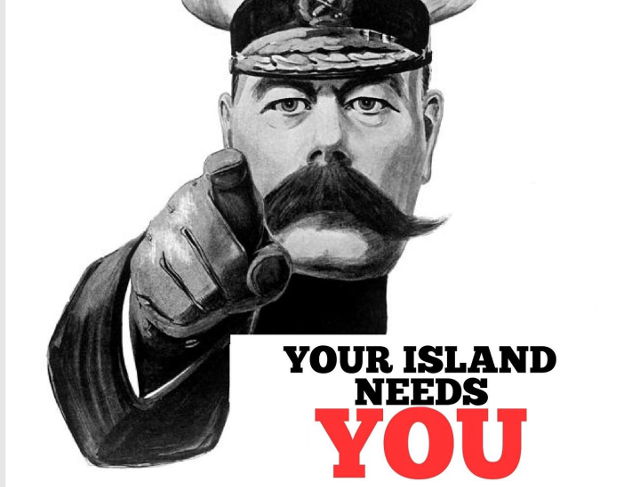 Your Island Needs you - no to fixed link campaign poster