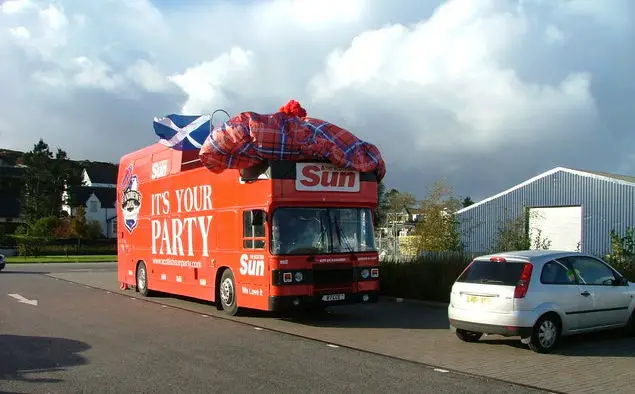 The Sun election party bus