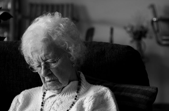 elderly lady sleeping :