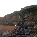 Blackgang rescue - 7 June 2015 - Coastguard helicopter on beach