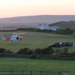 Blackgang rescue 7 June 2015 - Coastguard helicopter by Chale Bay Farm