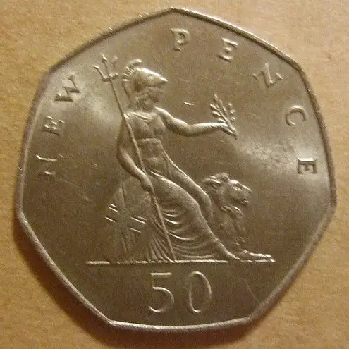 New 50 pence  in 1969