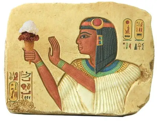Pharaoh Seti I Offering Ice Cream to the Gods