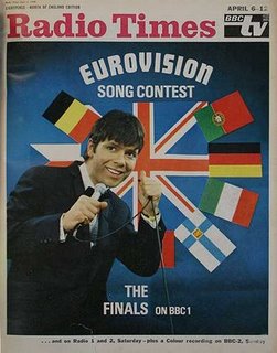 Radio times cover in 1970s with cliff richard eurovision: