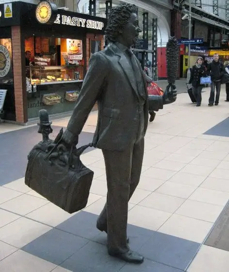 Walking man statue 