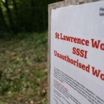 Undercliff Drive - SSSI sign on site of cut down trees - Jun 2015