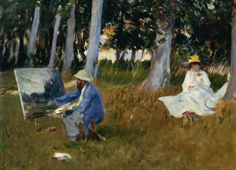 Claude Monet Painting by the Edge of a Wood (1885) by John Singer Sargent 