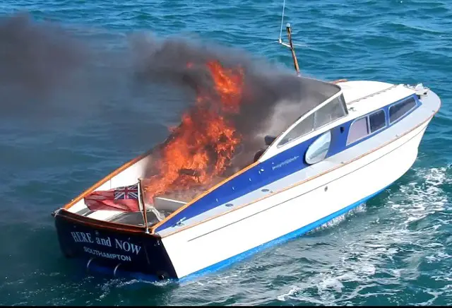 Here and Now boat fire