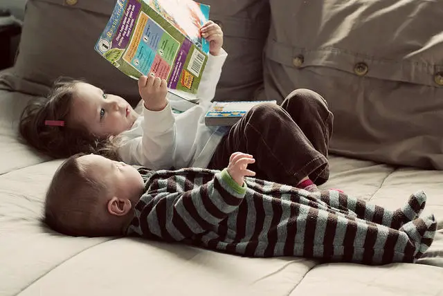 Toddler reading 