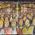 drawing of people on a train by epac_island
