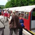 island line trains at shanklin people getting on