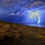 lightning storm at sea