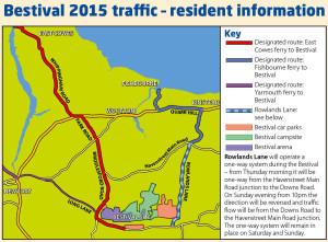 Bestival traffic map 2015