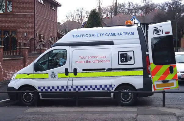 Police speed camera van