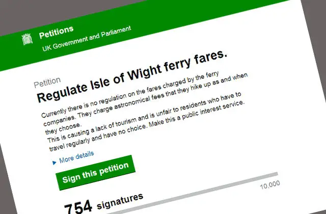 Screen grab of online petition