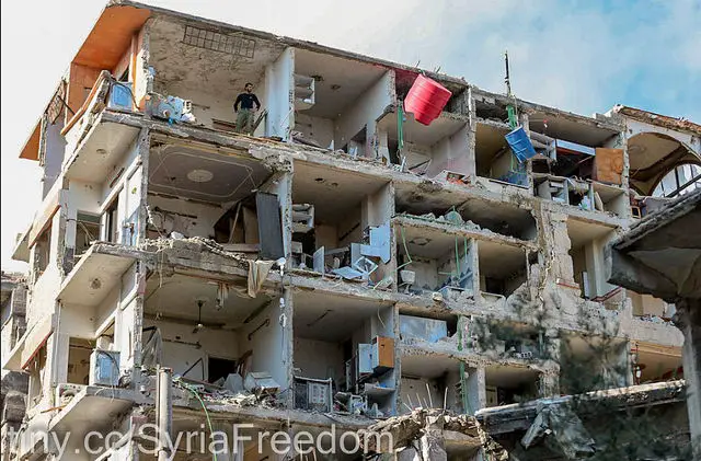 Syrian bombed apartments