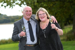 Jane and Alan Slater - Isle of Wight lottery winners - With drinks