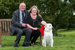 Jane and Alan Slater - Isle of Wight lottery winners with dog