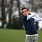 Shanklin and Sandown's Jordan Sundborg playing the eighth hole at Royal Winchester in the Hampshire Isle of Wight and Channel Islands Junior Championship, on April 9, 2014