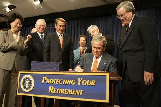 GWB Signing of H.R. 4 the Pension Protection Act of 2006.  