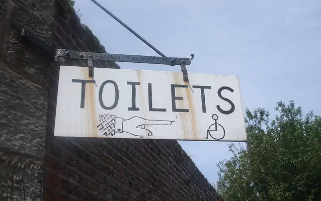 Public toilets sign