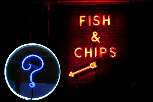 fish and chips neon sign