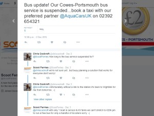 Scoot Twitter Alert about bus cancellation