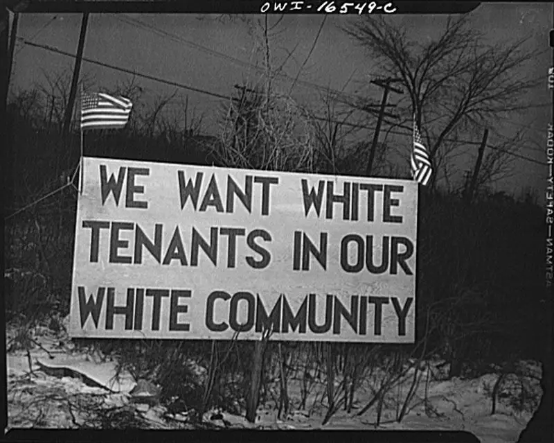 White sign Racial hatred