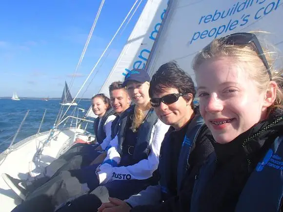 dame ellen macarthur with young cancer patients