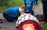 junior doctors strike lady falling incident - cropped