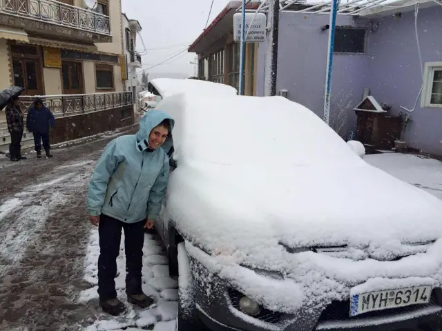 lesvos - Snow in Lesvos.