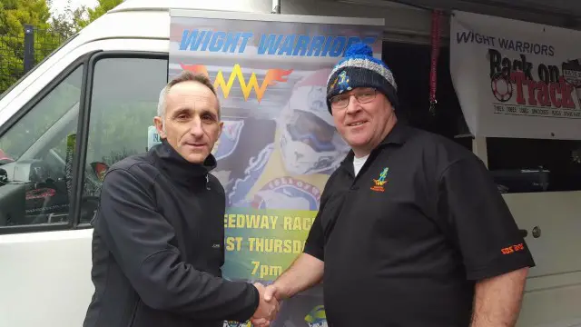 Barry Bishop and new team manager Neil Vatcher