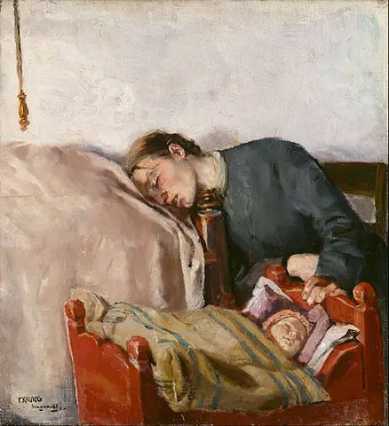 Christian Krohg - Mother and Child painting