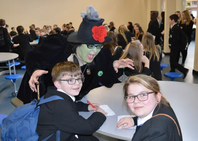 Mrs Paige Lumpkin, Wicked Witch of the West) with Toby Perkis (age 11) and Louise Perkis (age 12)