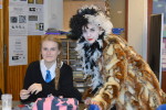 Miss Jo Peters teaching an Art lesson as Cruella with Anya Hill age 16