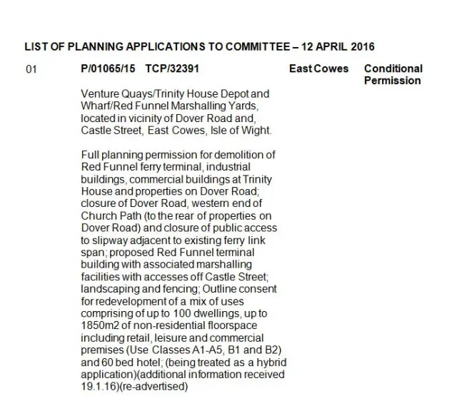 red funnel planning permission
