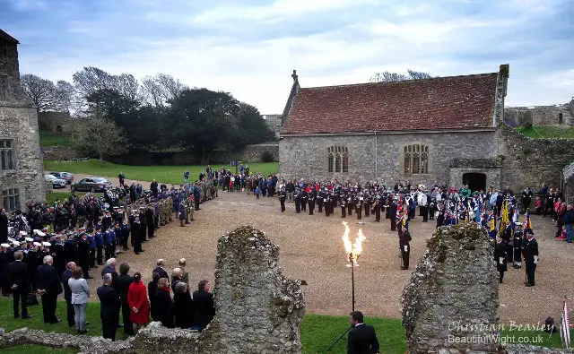 Christian Beasely - lighting the beacon at Carisbrooke 640