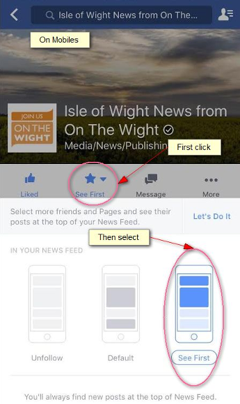 Facebook Mobile - How to have OnTheWight in your Newsfeed - 345px