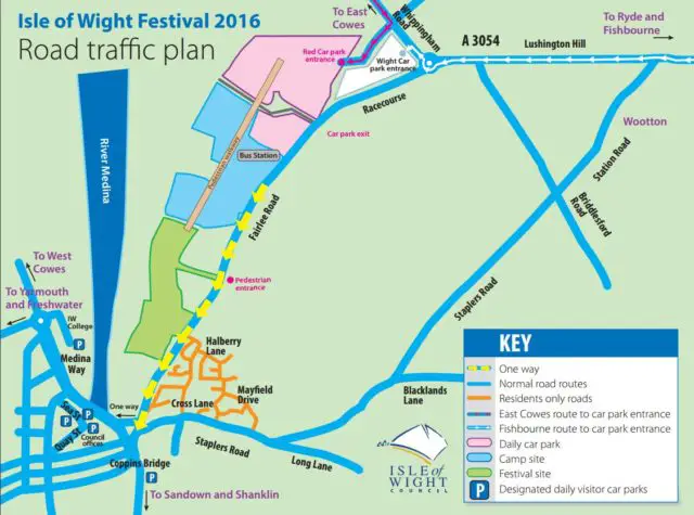 Isle of Wight Festival Traffic Map