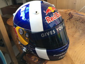 David Coulthard's F1 racing helmet - Guido Oakley - Apr 2016 - Simon Perry