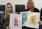 Poppy Gamble with her artwork and Lee White, Manager of the Way Forward Programme