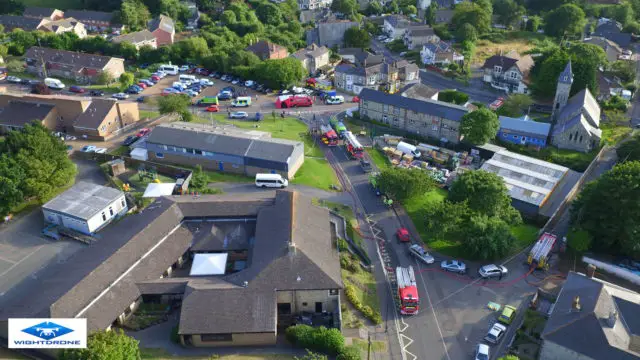 Wroxall Fire by Wight Drone